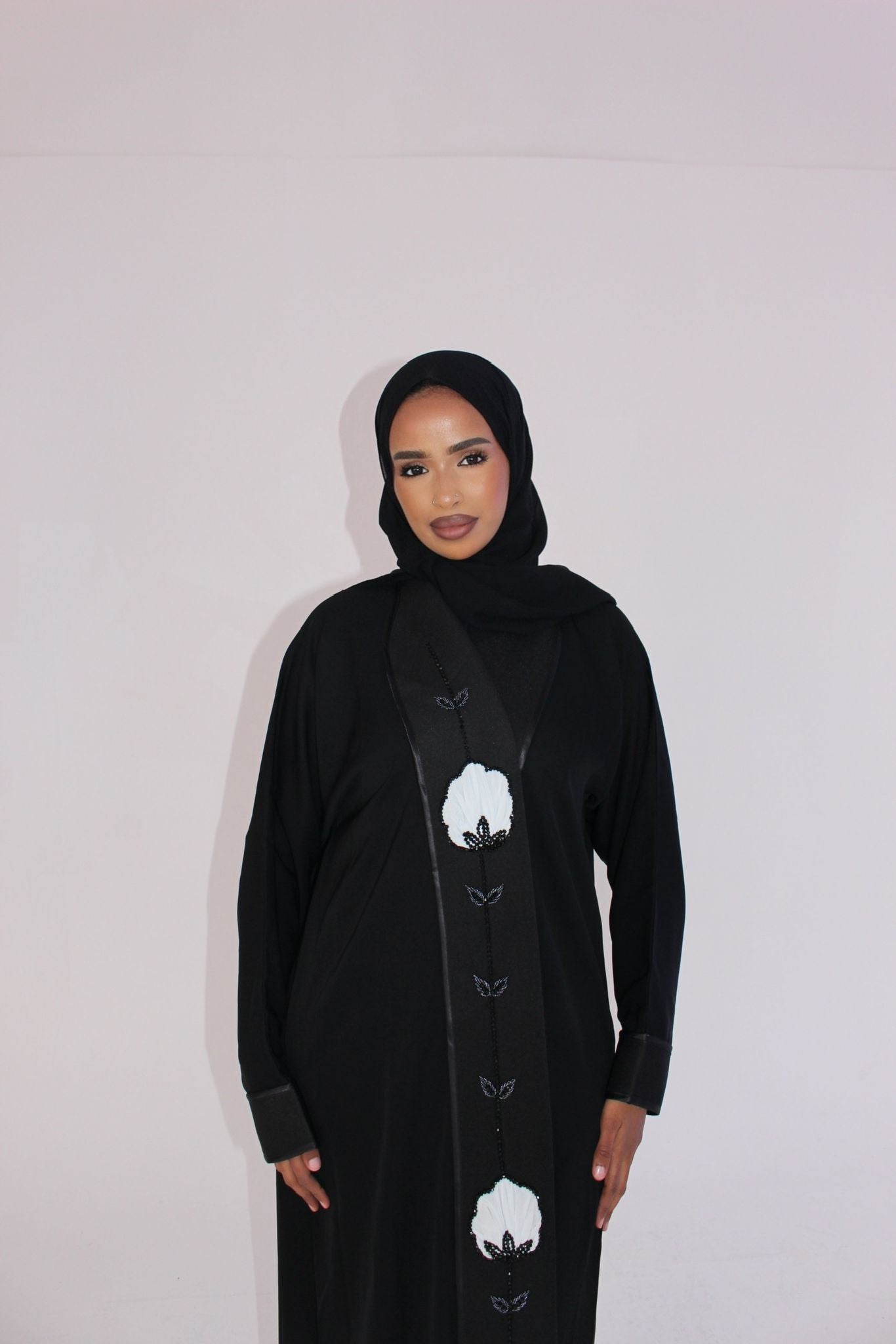 Noir Blossom Abaya size